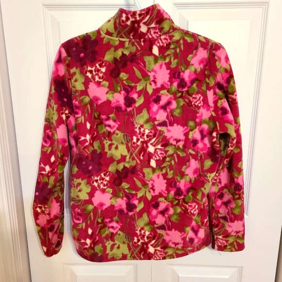 🌟 Floral Zipper Fleece Jacket Size Small - Picture 5 of 6